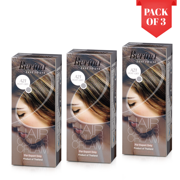 Berina Professional | Permanent Hair Color Cream | 60gm  Long Lasting Color (Pack of 3)