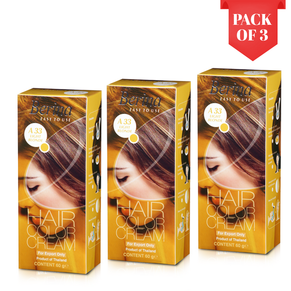 Berina Professional | Permanent Hair Color Cream | 60gm  Long Lasting Color (Pack of 3)