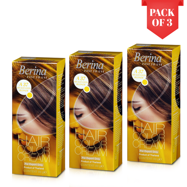 Berina Professional | Permanent Hair Color Cream | 60gm  Long Lasting Color (Pack of 3)