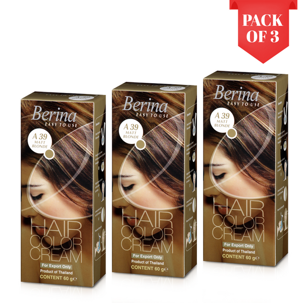 Berina Professional | Permanent Hair Color Cream | 60gm  Long Lasting Color (Pack of 3)