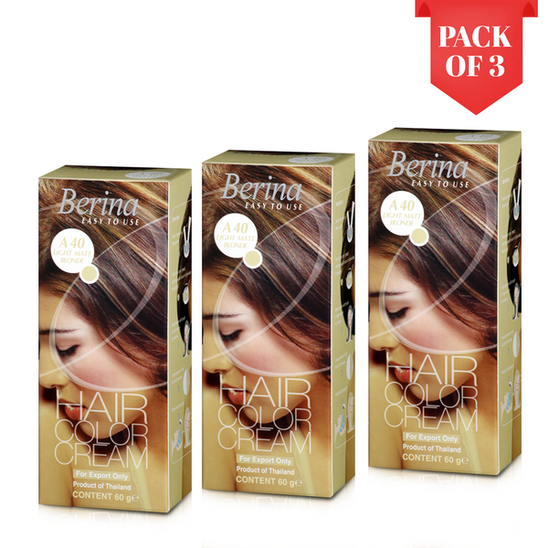 Berina Professional | Permanent Hair Color Cream | 60gm  Long Lasting Color (Pack of 3)