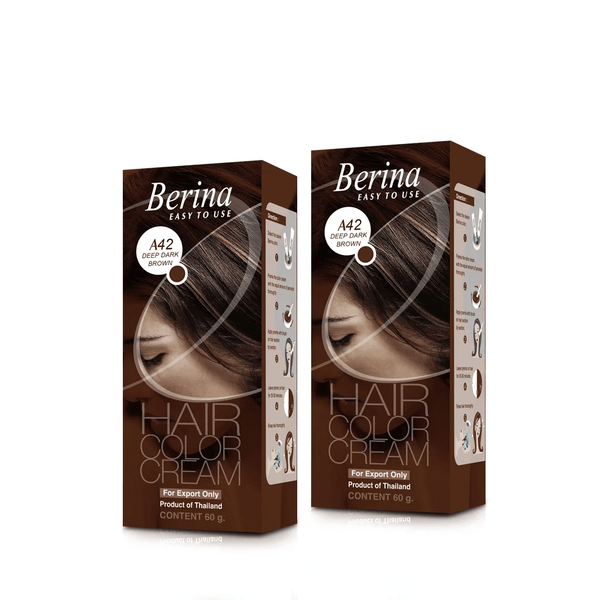 Berina Professional | Permanent Hair Color Cream | 60gm  Long Lasting Color (Pack of 2)