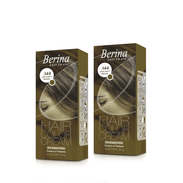 Berina Professional | Permanent Hair Color Cream | 60gm  Long Lasting Color (Pack of 2)