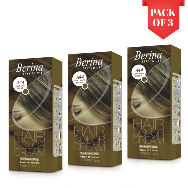 Berina Professional | Permanent Hair Color Cream | 60gm  Long Lasting Color (Pack of 3)