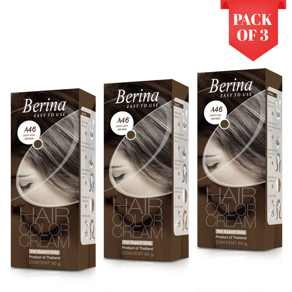 Berina Professional | Permanent Hair Color Cream | 60gm  Long Lasting Color (Pack of 3)