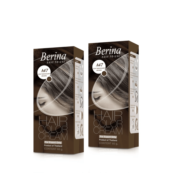 Berina Professional | Permanent Hair Color Cream | 60gm  Long Lasting Color (Pack of 2)